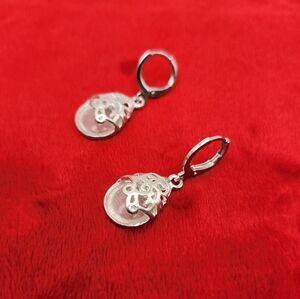 925 dainty filigree 3/4" dangling drop earrings moonstone variation